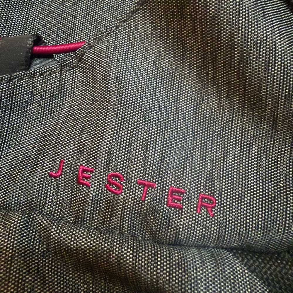 The North Face Jester Heather Gray Backpack with Purple Bungee - Picture 5 of 5
